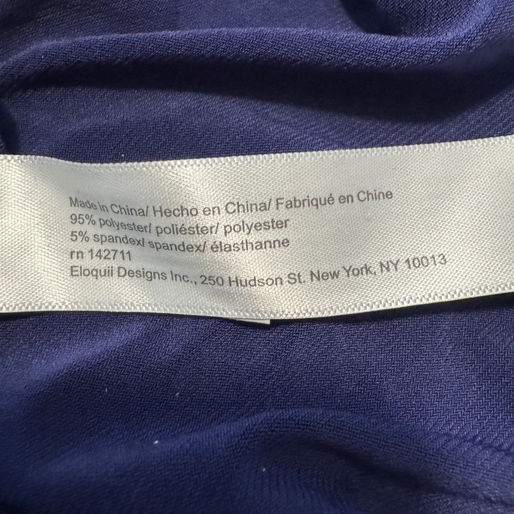 NWT ELOQUII Royal Blue One Shoulder Draped Ruched Maxi Dress Size 22 Formal - Picture 5 of 8